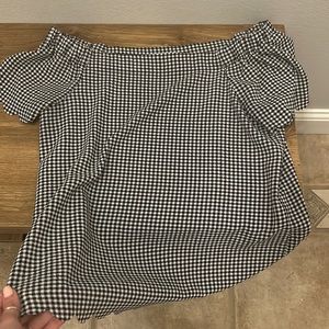 Scalloped gingham top